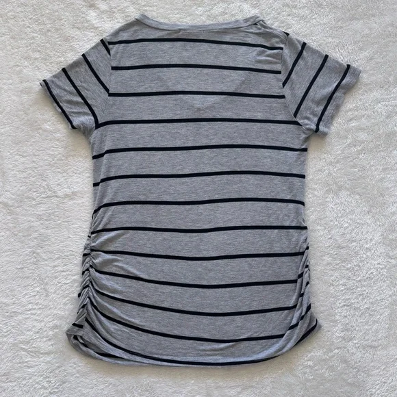 Ragdoll Maternity Grey Black Striped Shirt Size Small - Picture 2 of 6